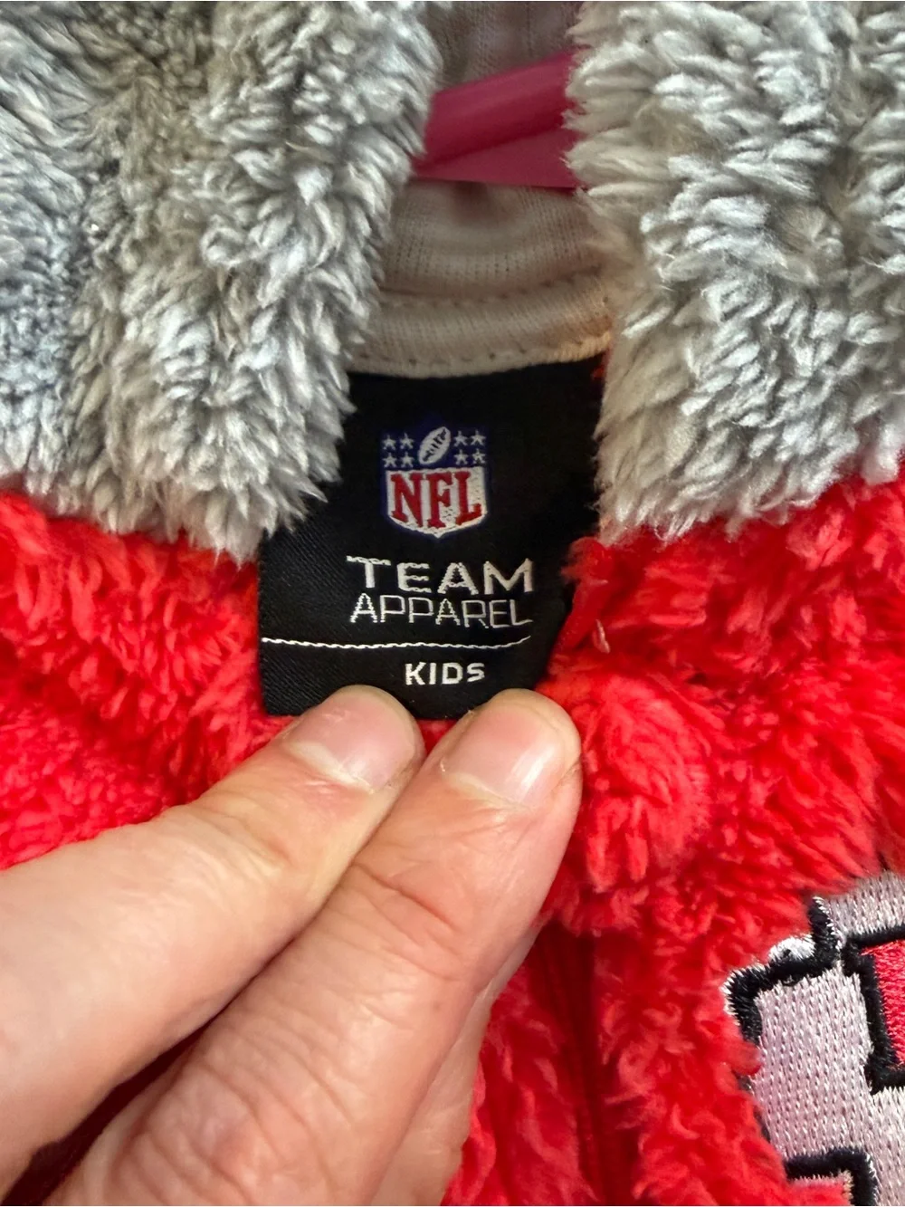 NFL Kansas City Chiefs Red and Gray Plush Baby One-Piece Footie